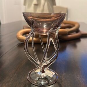 Jozefina Krosno Poland art glass octopus Jelly fish pedestal Candy Dish /compote